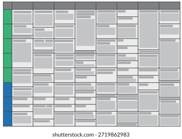 Un sencillo listado de TV sin texto, material de ilustración basado en los listados de TV