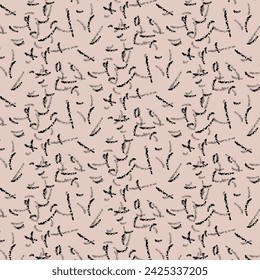 simple texture from abstract elements of different sizes on a beige background.