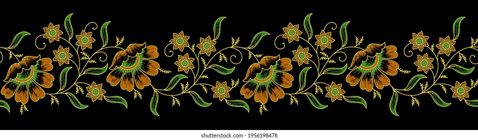 Simple texture flower border pattern
