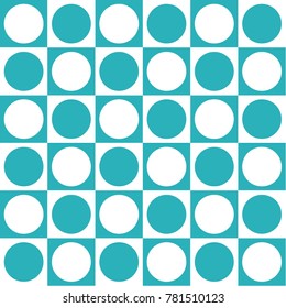 Simple texture, pattern. Turquoise circle in a square