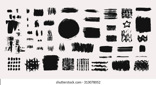 Simple texture set. Hand drawn set of textures, brushes and stamps collection. Hand drawn colorful  texture set