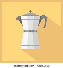 Simple textured coffeepot icon template. Vector illustration