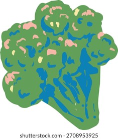 Floretes de brócoli aisladas de Doodle con textura simple