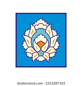 Simple tezhip utsmaniyah flower, turkish motif, vector illustration