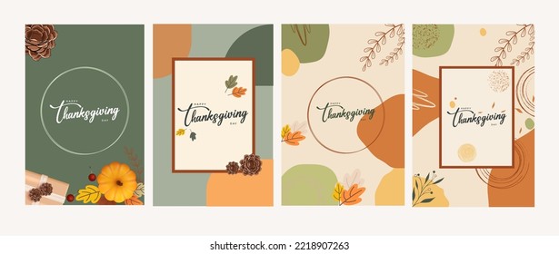 Simple Thanksgiving Greeting Card Vector Illustration. Suitable for Poster, Banner, Flyer, Invitation and Web Header. 