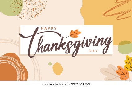 Simple Thanksgiving Greeting Card Vector Illustration. Suitable for Poster, Banner, Flyer, Invitation and Web Header. 