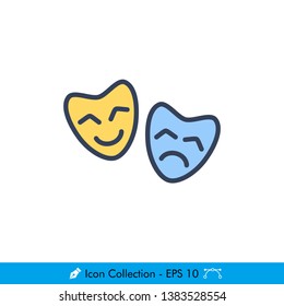 Simple Theater (Drama) Icon / Vector - In Color Design