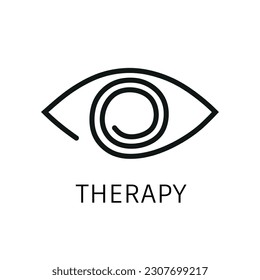 Simple therapy icon with an eye on a white background