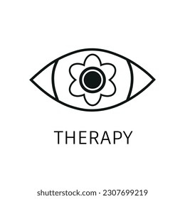 Icono de terapia simple con una flor a la vista sobre un fondo blanco