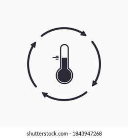 Simple thermometer icon. Climate control system. Vector