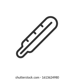 Simple thermometer icons in line style design on white background. Related to healthy, medical, health care used for website or mobile app and user interface. Vector Illustration Pixel Perfect 48x48.