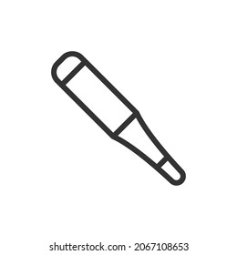 Simple thermometer line icon. Premium symbol in stroke style. Design of thermometer icon. Vector illustration.