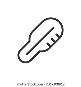 Simple thermometer line icon. Premium symbol in stroke style. Design of thermometer icon. Vector illustration.