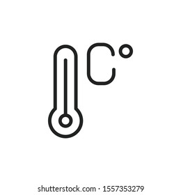 Simple thermometer line icon. Stroke pictogram. Vector illustration isolated on a white background. Premium quality symbol. Vector sign for mobile app and web sites.
