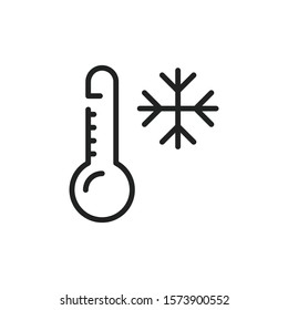 Simple thermometer line icon. Stroke pictogram. Vector illustration isolated on a white background. Premium quality symbol. Vector sign for mobile app and web sites.