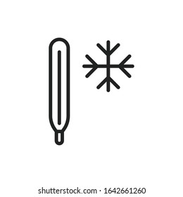 Simple thermometer line icon. Stroke pictogram. Vector illustration isolated on a white background. Premium quality symbol. Vector sign for mobile app and web sites.