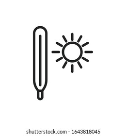 Simple thermometer line icon. Stroke pictogram. Vector illustration isolated on a white background. Premium quality symbol. Vector sign for mobile app and web sites.