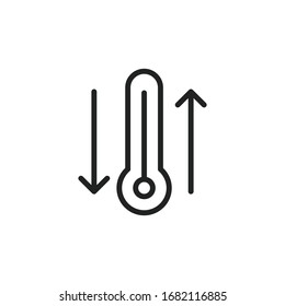 Simple thermometer line icon. Stroke pictogram. Vector illustration isolated on a white background. Premium quality symbol. Vector sign for mobile app and web sites.