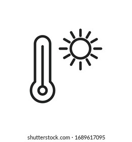 Simple thermometer line icon. Stroke pictogram. Vector illustration isolated on a white background. Premium quality symbol. Vector sign for mobile app and web sites.