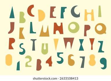 Simple, thick, humorous, colorful font with geometric letters, bright colors with a festive and party theme. Latin alphabet letters and numbers. No AI used
