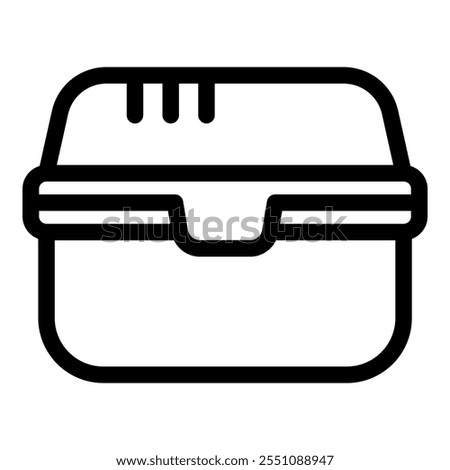 Simple, thick line icon of a lunchbox, ideal for projects related to food, picnics, or meal preparation