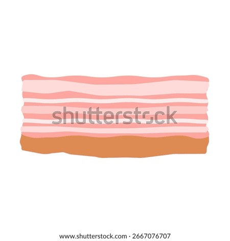 Simple thick-sliced bacon illustration material