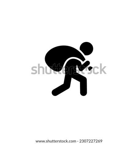 simple thief icon illustration design, flat thief symbol