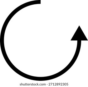 Una flecha simple, delgada y curva