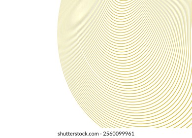 simple thin half circle wavy line pattern a gold object with a white background