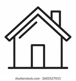 Simple thin home icon line art vector on white background
