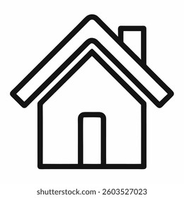 Simple thin home icon line art vector on white background
