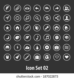 Simple thin icon set for web design.