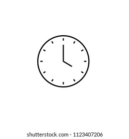 Simple thin line clockface icon for design