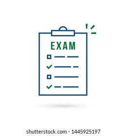 simple thin line examination list icon. concept of easy answers to exam questions in college or university. flat stroke minimal trend modern doc logotype graphic linear art design isolated on white