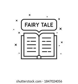 simple thin line fairy tale icon. concept of fancy fairytale or textbook sign and childish literature. linear flat style trend modern lineart logotype graphic stroke art design isolated on white
