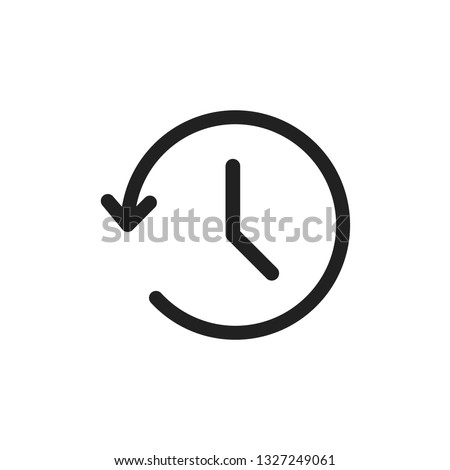 Simple thin line history icon, Web browsing history symbol