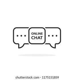 simple thin line online chat bubble. flat linear style trend modern logotype graphic lineart stroke art design element. concept of mobile app for arguing or instant message and business interview