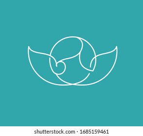 Simple thin line, outline of angel for ui and ux, website or mobile application
