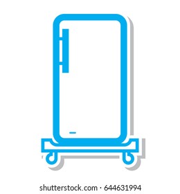 Simple thin line refrigerator icon vector
