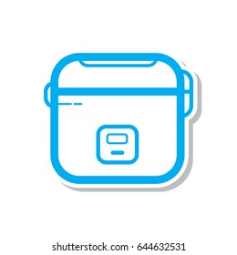 Simple thin line rice cooker icon vector