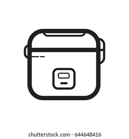 Simple thin line rice cooker icon vector