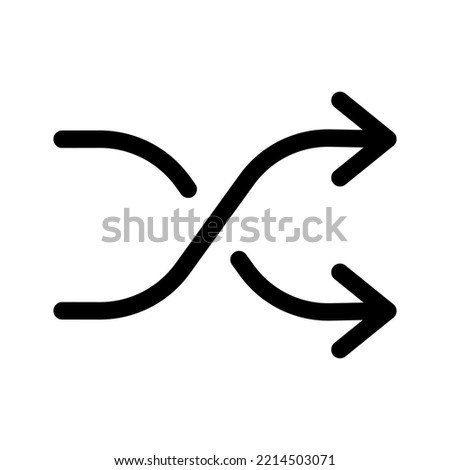 simple thin line shuffle icon