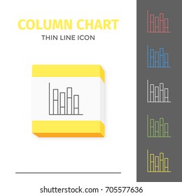 Simple thin line stroked chart or graph vector isolated icon.