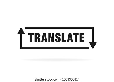Simple thin line translator logo concept isolated on white background. Vector illustration.
