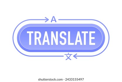 Simple thin line translator logo. Online language translator. Translation for best communication or learning languages. Vector illustration