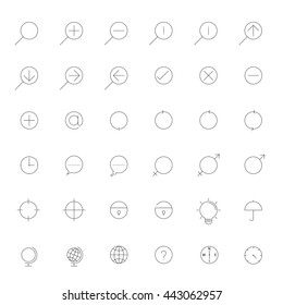 Simple thin outline Icon set .Trendy simple thin Icons for Web design or Mobile application.Vector illustration thin icon set.