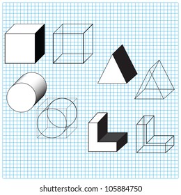 Simple things. Fundamentals of drawing and graphics. Vector illustration.