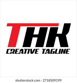 Vetor de texto THK simples, produto automotivo ou design de logotipo de acessórios do veículo.