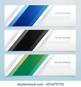 simple three color banner headers set