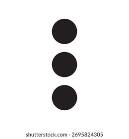 Icono simple de tres puntos, perfecto para opciones, Configuraciones, menús, Web e interfaces de App móvil.